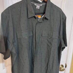 NWT Voyager Men's Button Down Shirt Sleeve Green XXL Partially Recycled Materia